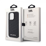Karl Lagerfeld iPhone 15 Pro Max Deksel Quilted K Pattern Svart