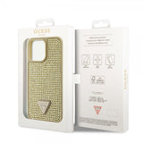 Guess iPhone 15 Pro Max Deksel Rhinestone Gull