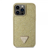 Guess iPhone 15 Pro Max Deksel Rhinestone Gull