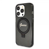 Guess iPhone 15 Pro Max Deksel Ring Stand Glitter MagSafe Svart