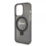 Guess iPhone 15 Pro Max Deksel Ring Stand Glitter MagSafe Svart