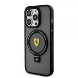 Ferrari iPhone 15 Pro Max Deksel Ring Stand MagSafe Svart