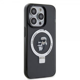 Karl Lagerfeld iPhone 15 Pro Max Deksel Ring Stand MagSafe Svart