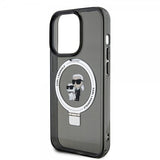 Karl Lagerfeld iPhone 15 Pro Max Deksel Ring Stand MagSafe Svart