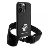 Karl Lagerfeld iPhone 15 Pro Max Deksel Saffiano Karl & Choupette Crossbody Svart