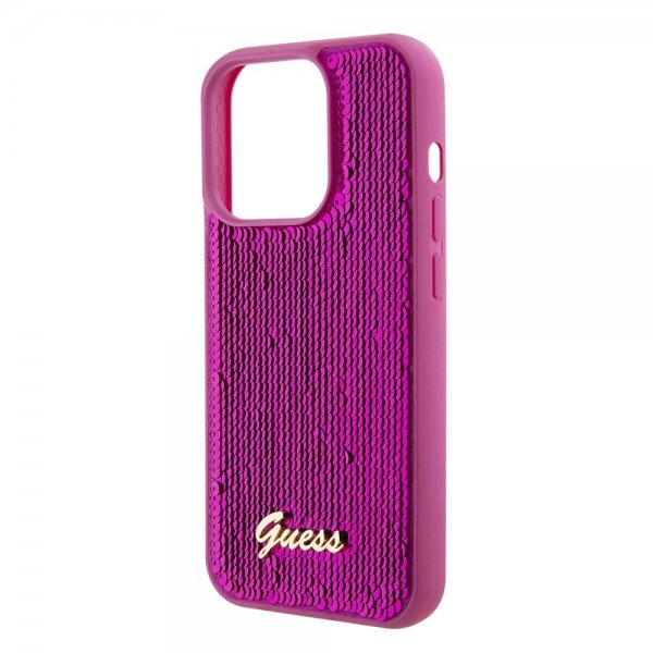 Guess iPhone 15 Pro Max Deksel Sequin Fuschia