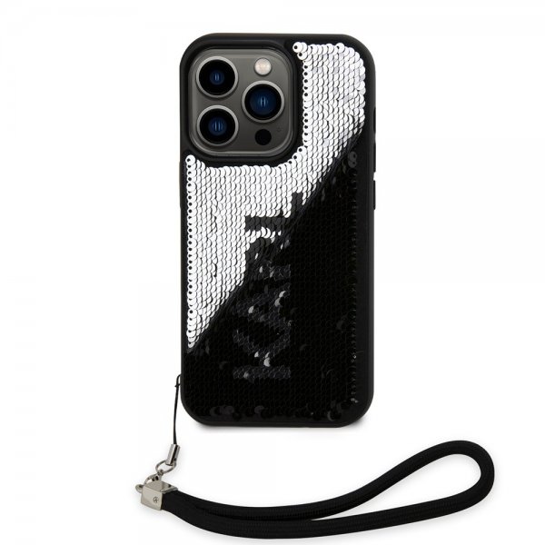 Karl Lagerfeld iPhone 15 Pro Max Deksel Sequin Svart