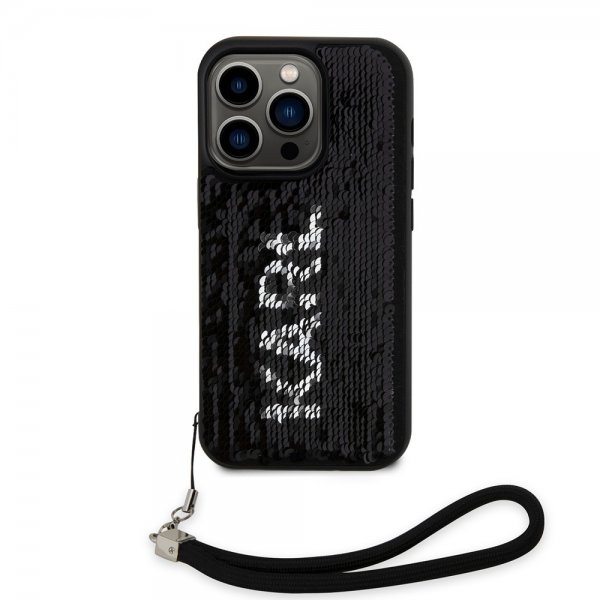 Karl Lagerfeld iPhone 15 Pro Max Deksel Sequin Svart