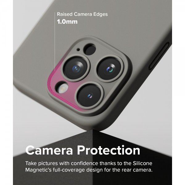 Ringke iPhone 15 Pro Max Deksel Silicone Magnetic Grå