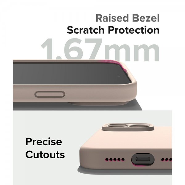 Ringke iPhone 15 Pro Max Deksel Silicone Magnetic Pink Sand