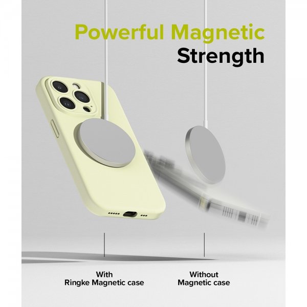 Ringke iPhone 15 Pro Max Deksel Silicone Magnetic Sunny Lime