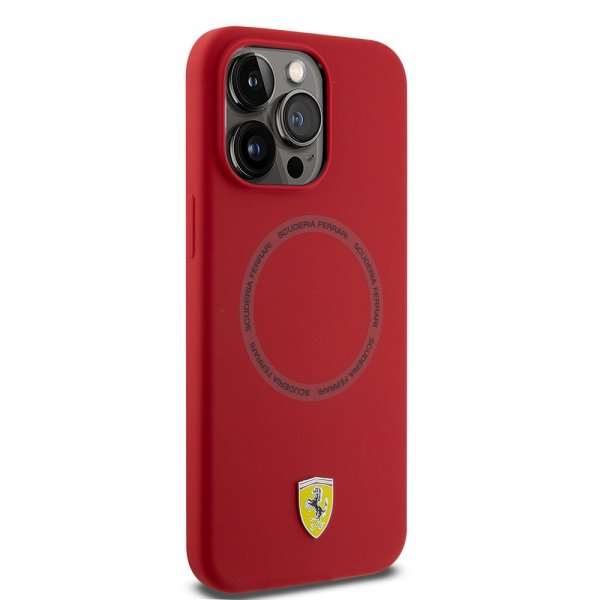 Ferrari iPhone 15 Pro Max Deksel Silicone MagSafe Rød