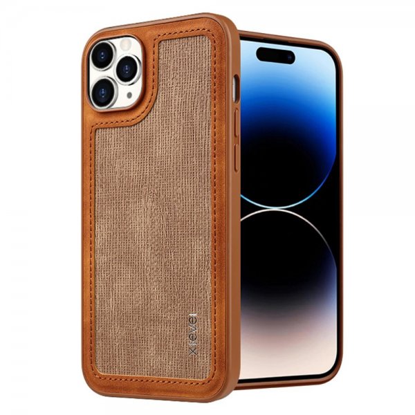 X-Level iPhone 15 Pro Max Deksel Linjeskjøting Brun
