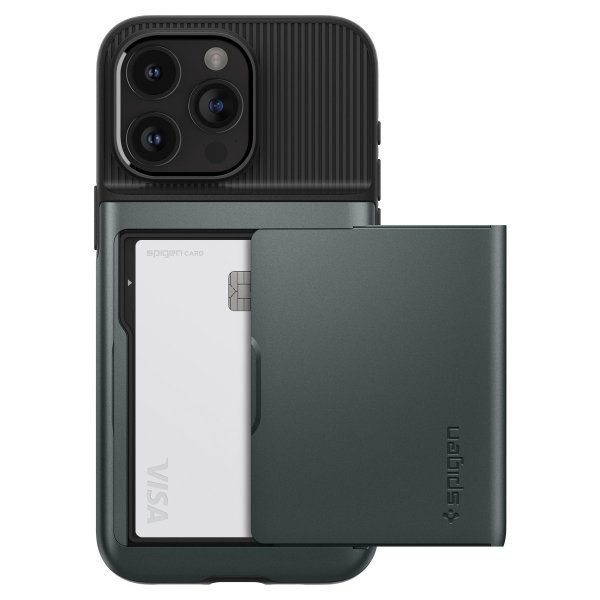 Spigen iPhone 15 Pro Max Deksel Slim Armor CS Abyss Green