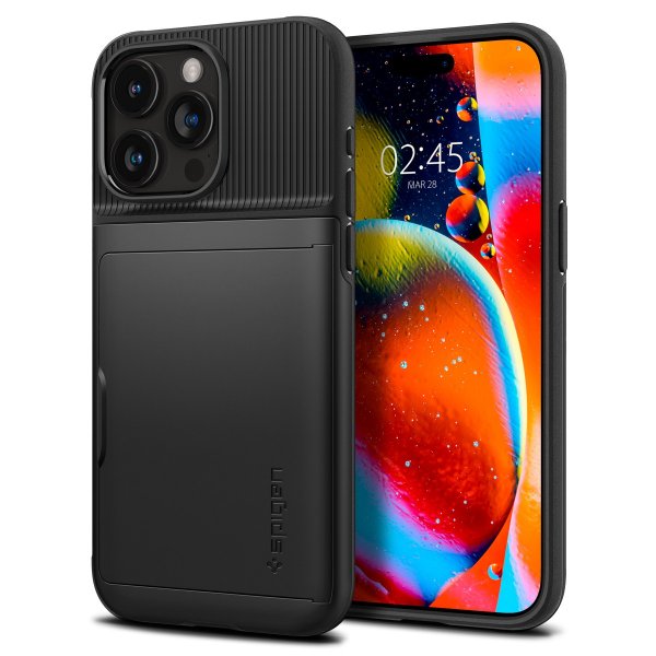 Spigen iPhone 15 Pro Max Deksel Slim Armor CS Svart