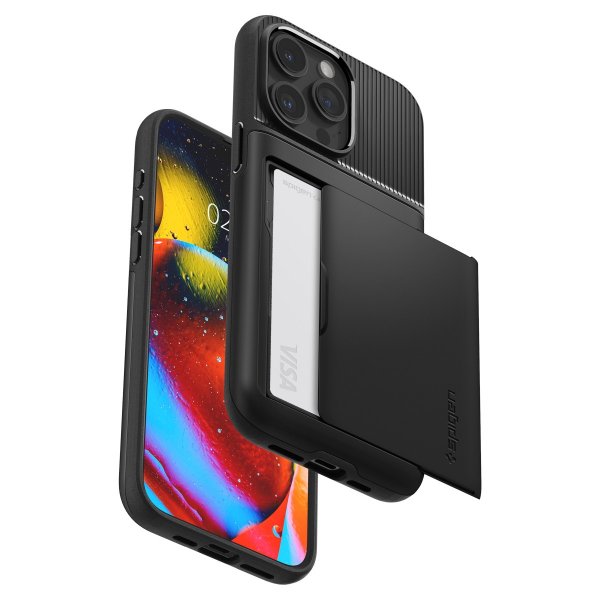 Spigen iPhone 15 Pro Max Deksel Slim Armor CS Svart