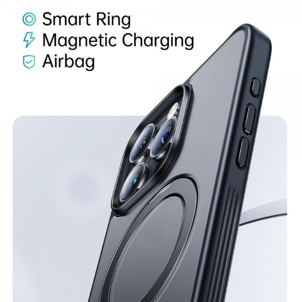 Baseus iPhone 15 Pro Max Deksel Smart Ring Series MagSafe Svart