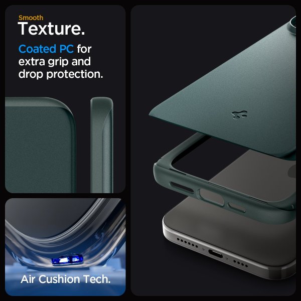 Spigen iPhone 15 Pro Max Deksel Thin Fit Abyss Green