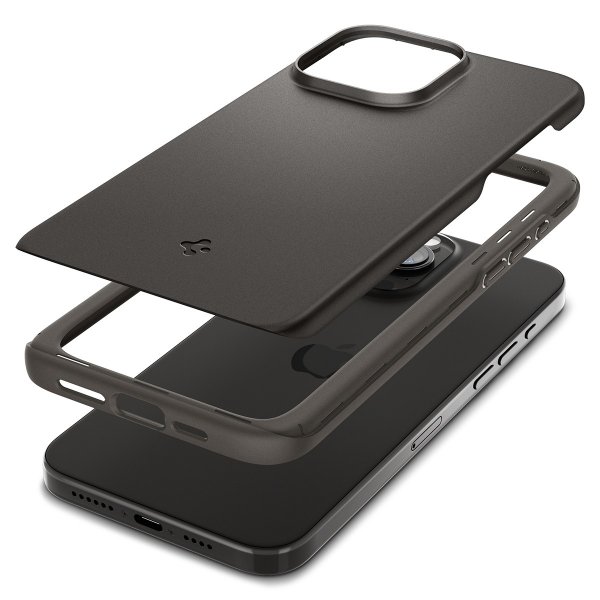 Spigen iPhone 15 Pro Max Deksel Thin Fit Gunmetal