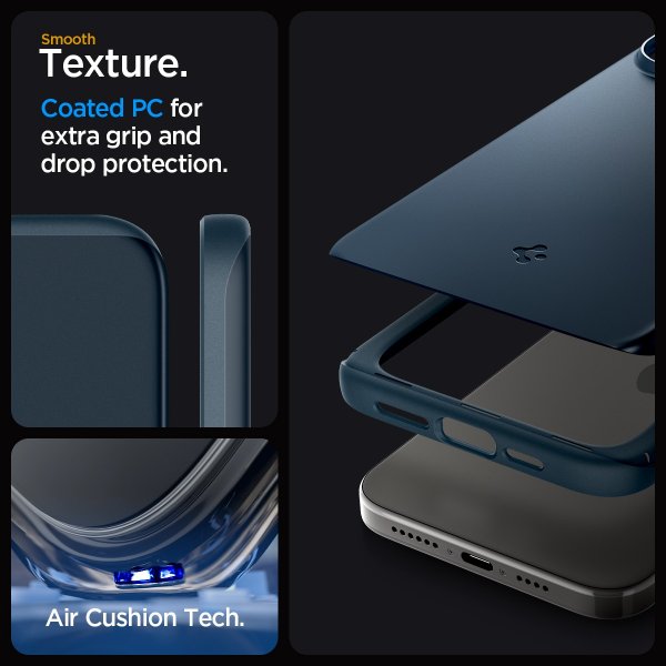Spigen iPhone 15 Pro Max Deksel Thin Fit Metal Slate
