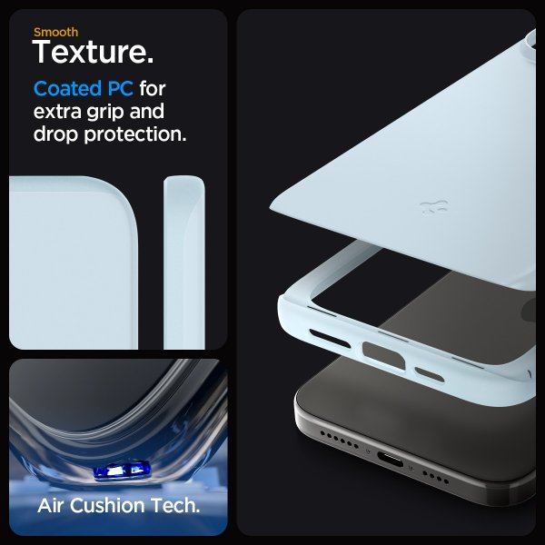 Spigen iPhone 15 Pro Max Deksel Thin Fit Mute Blue