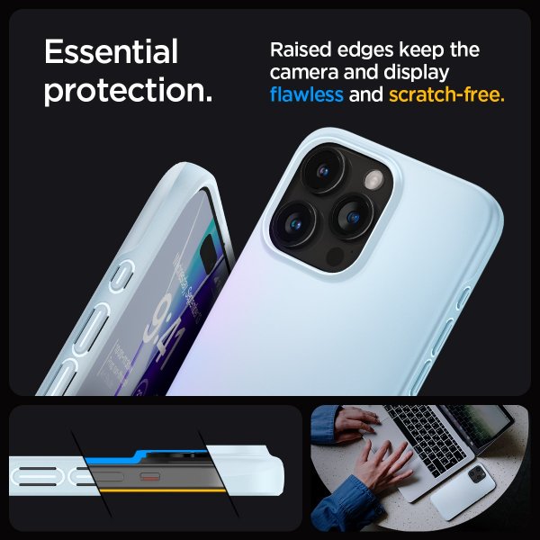 Spigen iPhone 15 Pro Max Deksel Thin Fit Mute Blue