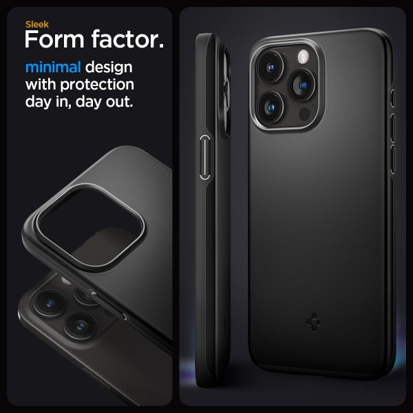 Spigen iPhone 15 Pro Max Deksel Thin Fit Svart