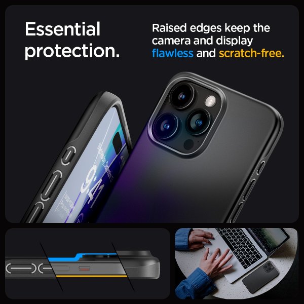 Spigen iPhone 15 Pro Max Deksel Thin Fit Svart
