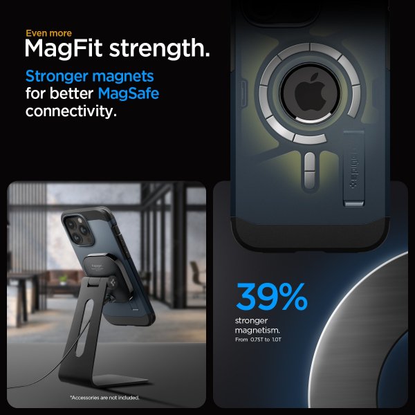 Spigen iPhone 15 Pro Max Deksel Tough Armor MagFit Metal Slate