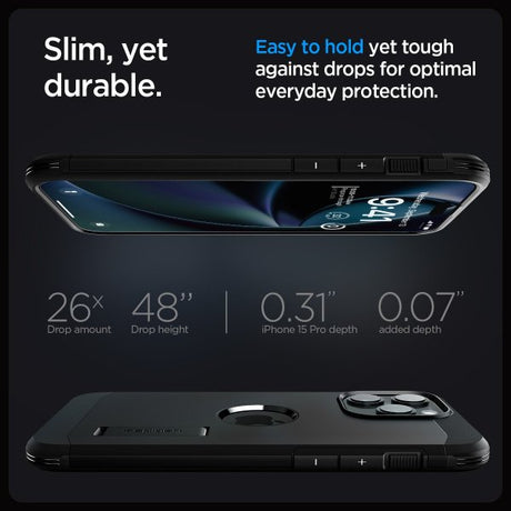 Spigen iPhone 15 Pro Max Deksel Tough Armor MagFit Svart