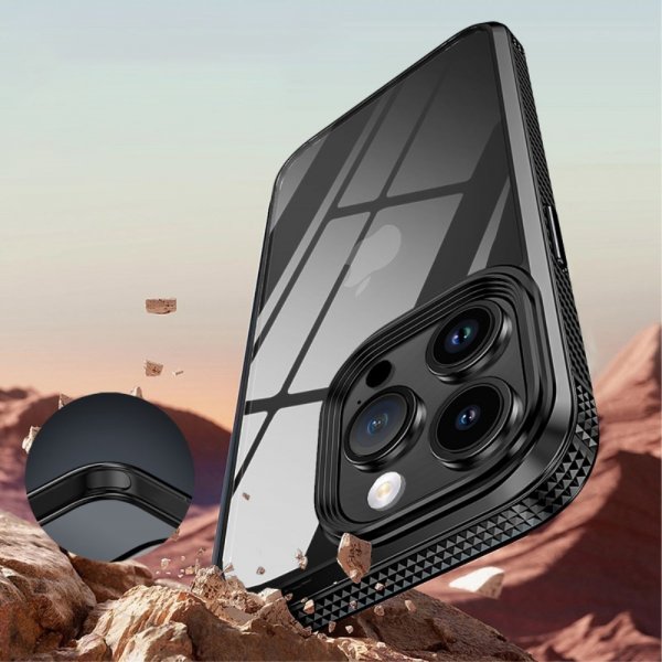 Ipaky iPhone 15 Pro Max Deksel Gjennomsiktig Bakside Lilla
