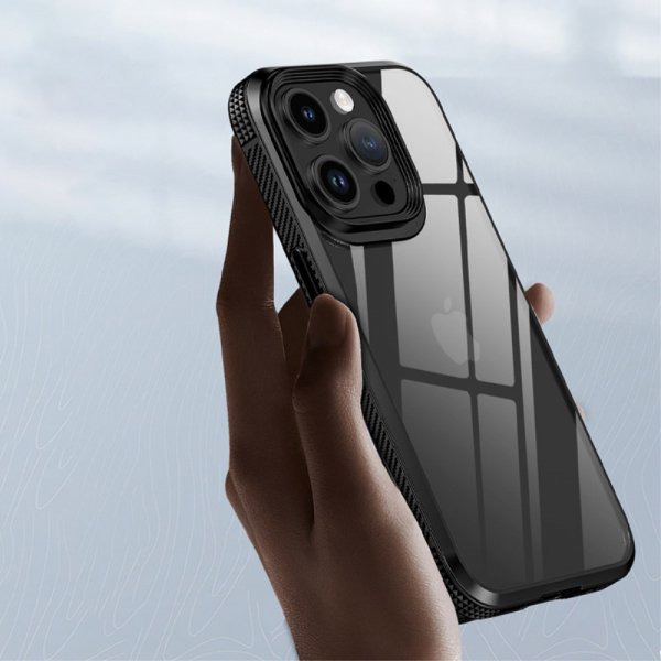 Ipaky iPhone 15 Pro Max Deksel Gjennomsiktig Bakside Lilla