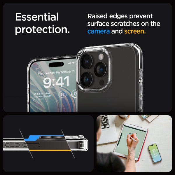 Spigen iPhone 15 Pro Max Deksel Ultra Hybrid Crystal Clear