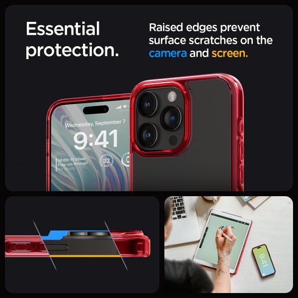 Spigen iPhone 15 Pro Max Deksel Ultra Hybrid Deep Red