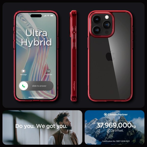 Spigen iPhone 15 Pro Max Deksel Ultra Hybrid Deep Red