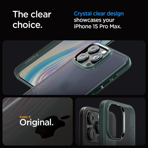 Spigen iPhone 15 Pro Max Deksel Ultra Hybrid Frost Green