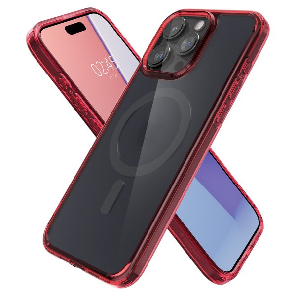 Spigen iPhone 15 Pro Max Deksel Ultra Hybrid MagFit Frost Deep Red