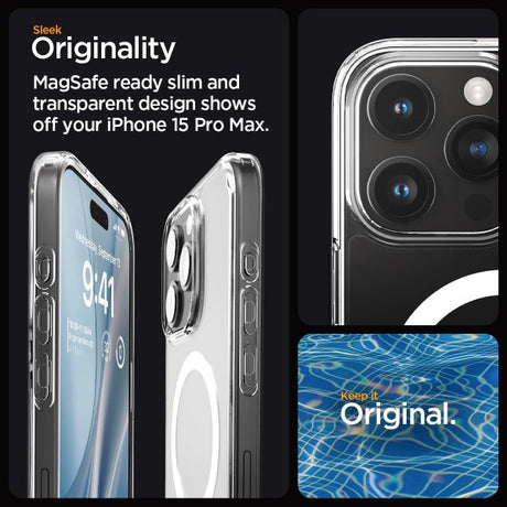 Spigen iPhone 15 Pro Max Deksel Ultra Hybrid MagFit Hvit