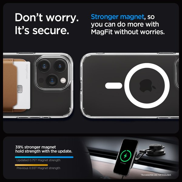 Spigen iPhone 15 Pro Max Deksel Ultra Hybrid MagFit Hvit