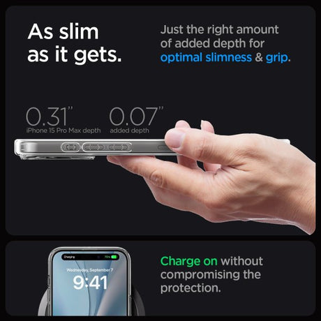 Spigen iPhone 15 Pro Max Deksel Ultra Hybrid MagFit Hvit