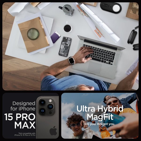 Spigen iPhone 15 Pro Max Deksel Ultra Hybrid MagFit Zero One