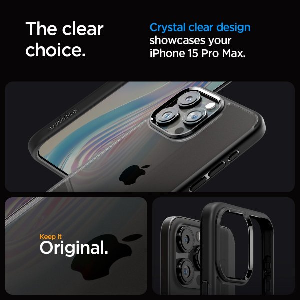 Spigen iPhone 15 Pro Max Deksel Ultra Hybrid Matte Matte Black