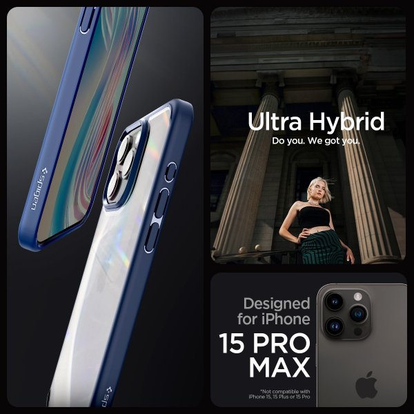 Spigen iPhone 15 Pro Max Deksel Ultra Hybrid Navy Blue