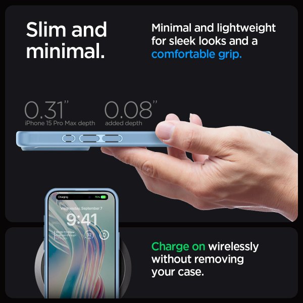 Spigen iPhone 15 Pro Max Deksel Ultra Hybrid Sierra Blue