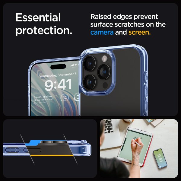 Spigen iPhone 15 Pro Max Deksel Ultra Hybrid Sky Crystal