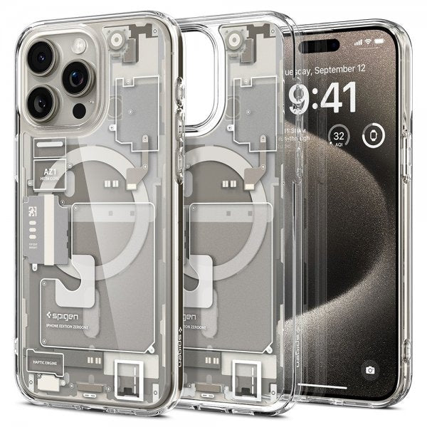 Spigen iPhone 15 Pro Max Deksel Ultra Hybrid Zero One MagFit Natural Titanium