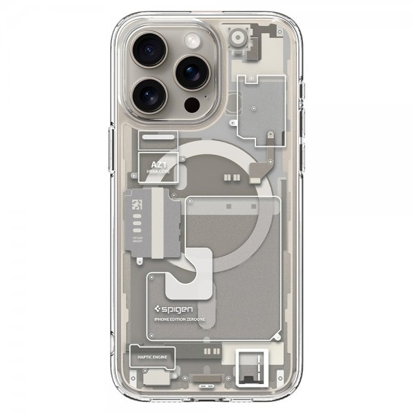 Spigen iPhone 15 Pro Max Deksel Ultra Hybrid Zero One MagFit Natural Titanium