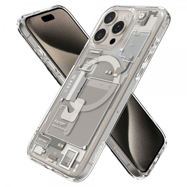 Spigen iPhone 15 Pro Max Deksel Ultra Hybrid Zero One MagFit Natural Titanium