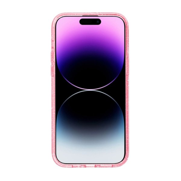 iPhone 15 Pro Deksel Glitter MagSafe Rosa