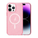 iPhone 15 Pro Deksel Glitter MagSafe Rosa